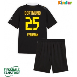 Borussia Dortmund Joey Veerman #25 Replik Auswärtstrikot Kinder 2026-27 Kurzarm (+ Kurze Hosen)